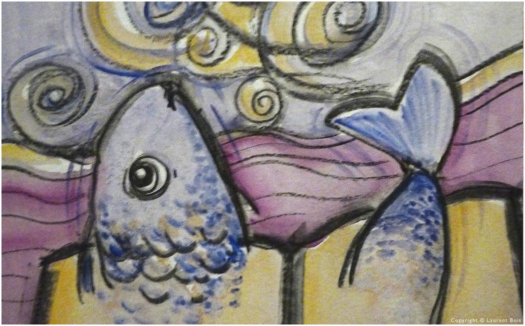 Une histoire de poisson - Laurent Bois artiste peintre angouleme charente galerie d'art peinture